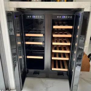 Wine Fridge Beer Fridge Dual Temperature Black *