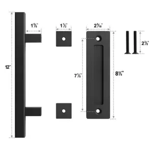 Barn door handle Top quality！Square